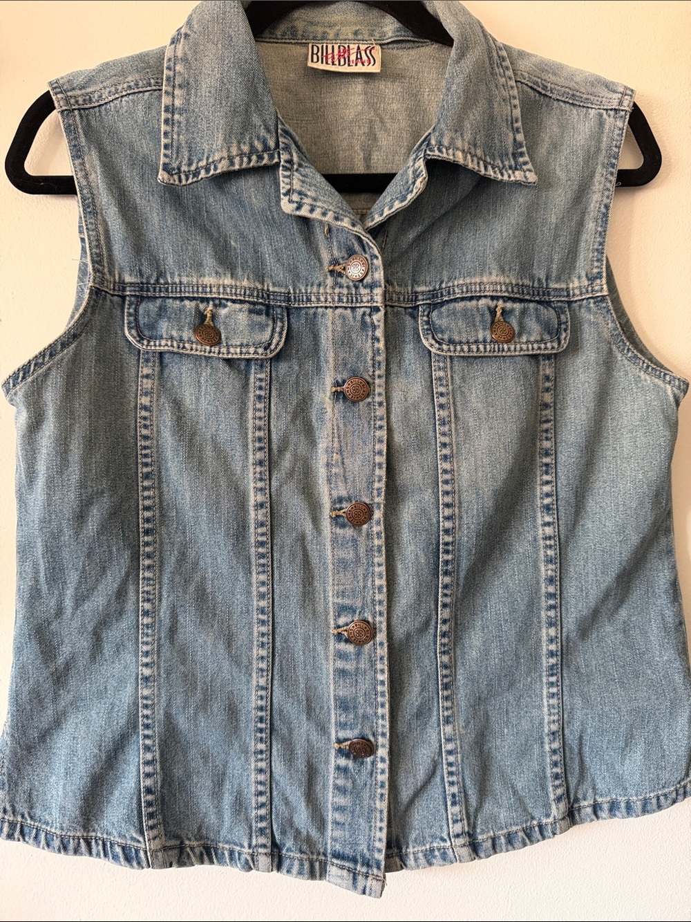 Bill Blass|Light Wash Vintage Denim 90’s Vest|S/M|EUC - Picture 2 of 5